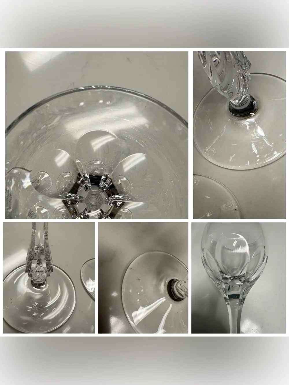 Crystal Cut Wine Glasses - Clear Stemware Set